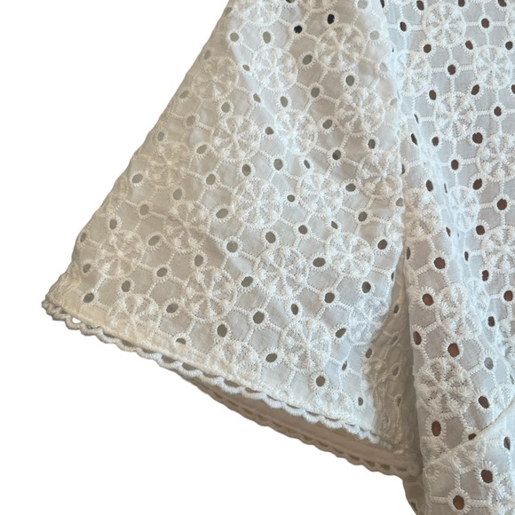Michael Kors Broderie Anglaise Crewneck Cropped Top - Picture 2 of 6